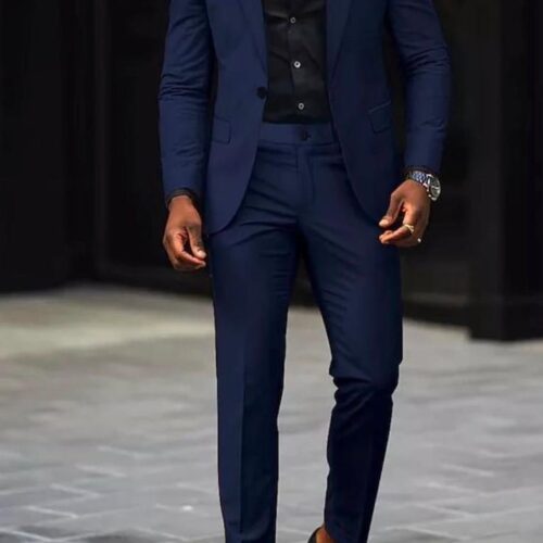 Royal Navy Blue Men’s Luxury Slim-Fit Suit
