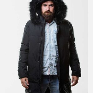 product_113 Big & Tall hooded denim jacket in black