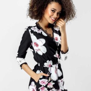 product_7 Premium satin kimono dress in patchwork