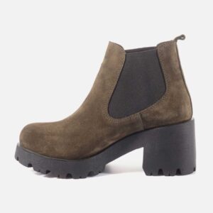 Chunky sole lace up boot in khaki